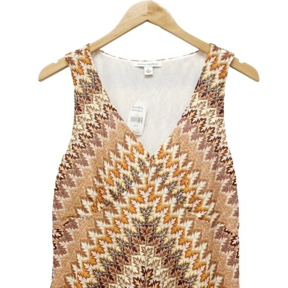NWT Banana Republic Dress Neutral Autumn Geometric Stripe Knit Size Large VTG - Picture 5 of 13